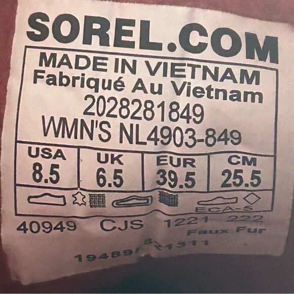 Sorel Kinetic Breakthru Caribou Womens Waterproof Boots Orange 8.5 NL4903-849 - Picture 9 of 9